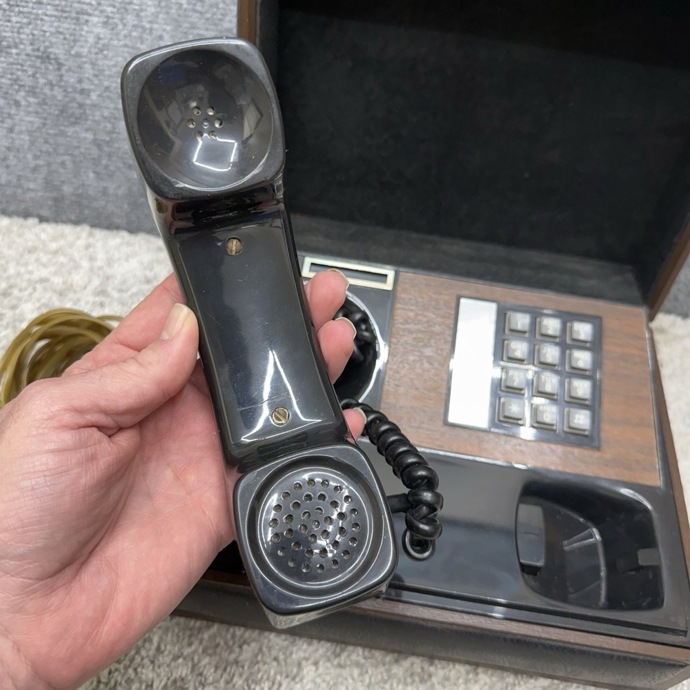Vintage Deco-Tel Personal Telephone Wood Chest Box Push Button Retro Phone AS IS - Picture 4 of 16